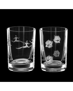 Grehom Crystal Shot Glasses - Motley; Set of 2 glasses