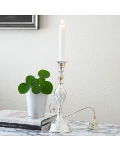 Grehom Candle Holder - Pall Mall (Silver); 28 cm Brass Candlestick