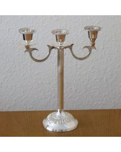 Grehom 3 Arm Candelabra - Gothic (Silver); 24cm Candle Holder