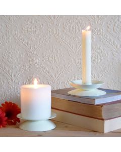 Grehom Reversible Candle Holder- Ivory White; Candlestick & Votive Holder