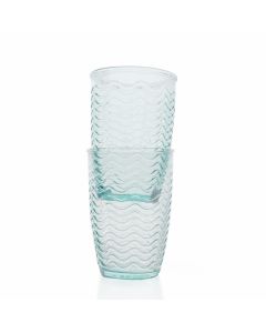 Grehom Recycled Glass Tumblers (Set of 6)- Waves (360 ml)