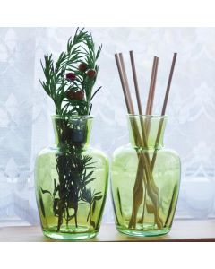 Grehom Recycled Glass Bud Vase - Pleats (Green); 11cm Vase