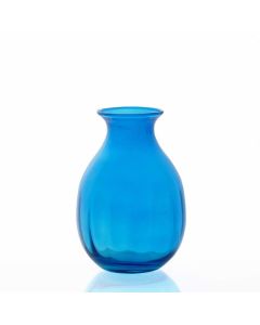 Grehom Recycled Glass Bud Vase - Olpe (Aqua Blue); 11cm Vase