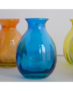 Grehom Recycled Glass Bud Vase - Olpe (Aqua Blue); 11 cm Vase; Set of 2 (SECONDS)