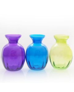 Grehom Recycled Glass Bud Vase (Set of 3) - Olpe; 11cm Vase (Aurora)