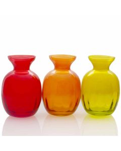 Grehom Recycled Glass Bud Vase (Set of 3) - Olpe; 11cm Vase (Dawn)
