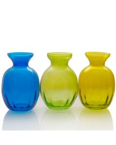 Grehom Recycled Glass Bud Vase (Set of 3) - Olpe; 11cm Vase (Verdant)