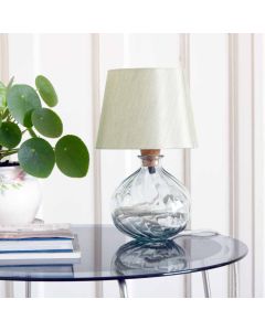 Grehom Table Lamp Base- Spiral (Clear); 24 cm Recycled Glass Lamp Base
