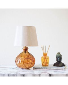 Grehom Table Lamp Base- Spiral (Orange); 24 cm Recycled Glass Lamp Base