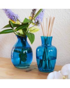 Grehom Recycled Glass Bud Vase - Duo (Aqua Blue)