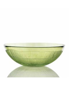Grehom Recycled Glass Bowl - Ribbed (Kiwi Green); 30 cm Coloured Bowl
