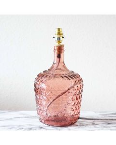 Grehom Table Lamp Base- Torres (Blush); 36 cm Recycled Glass Table Lamp Base