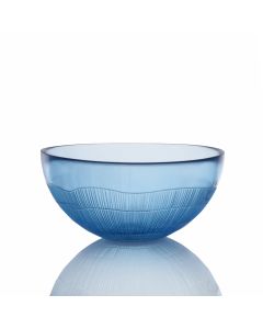 Grehom Recycled Glass Bowl - Ribbed (Sapphire Blue); 18 cm Coloured Bowl