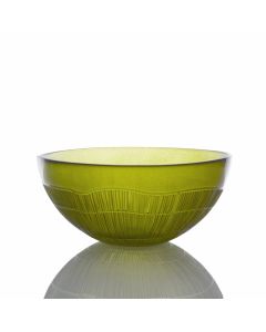 Grehom Recycled Glass Bowl - Ribbed (Kiwi Green); 18 cm Coloured Bowl