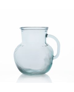 Grehom Recycled Glass Clear Jug - Ribbed; 2.3 Litre Pitcher