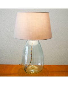 Grehom Table Lamp Base- Ceylon (Clear); 42 cm Recycled Glass Lamp Base