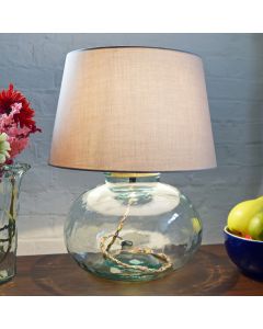 Grehom Table Lamp Base; 29cm Recycled Glass Table Lamp Base