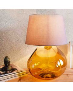 Grehom Table Lamp Base- Bubble (Orange); 39 cm Recycled Glass Lamp Base