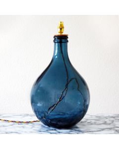 Grehom Lamp Base- Tear Drop (Dark Blue) ; 49 cm Recycled Glass Lamp Base
