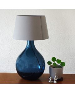 Grehom Lamp Base- Tear Drop (Dark Blue) ; 49 cm Recycled Glass Lamp Base