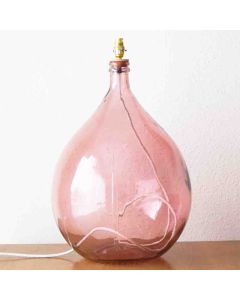 Grehom Lamp Base- Tear Drop (Blush); 62 cm Recycled Glass Lamp Base