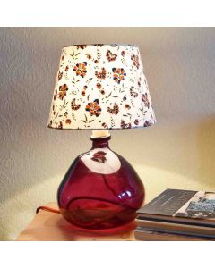 Grehom Table Lamp Base- Bubble (Burgundy); 32 cm Recycled Glass Lamp Base