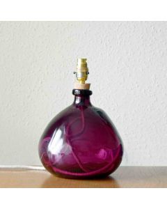 Grehom Table Lamp Base- Bubble (Burgundy); 32 cm Recycled Glass Lamp Base
