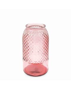 Grehom Recycled Glass Vase - Diamond (Blush); 27 cm Flower Vase