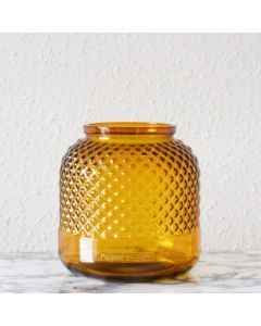 Grehom Recycled Glass Vase - Diamond (Orange); 18 cm Flower Vase