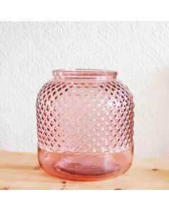 Grehom Recycled Glass Vase - Diamond (Blush); 18 cm Flower Vase