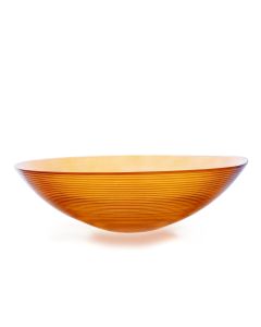 Grehom Recycled Glass Bowl - Ribbed (Orange); 30 cm Coloured Bowl