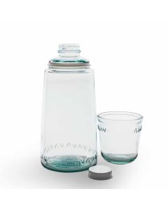 Grehom Recycled Glass Carafe & Tumbler Set- Agua; 1.1 Litre Carafe & 250 ml Tumbler