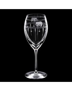 Grehom Crystal Wineglass - Elephants & Olives (350ml)
