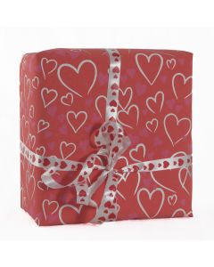 Grehom Gift Wrapping Paper- Pink Hearts