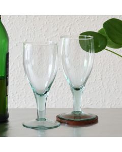Grehom Recycled Glass Wine Glasses Large (Set of 6) - Nice & Simple (375ml); Saver Set