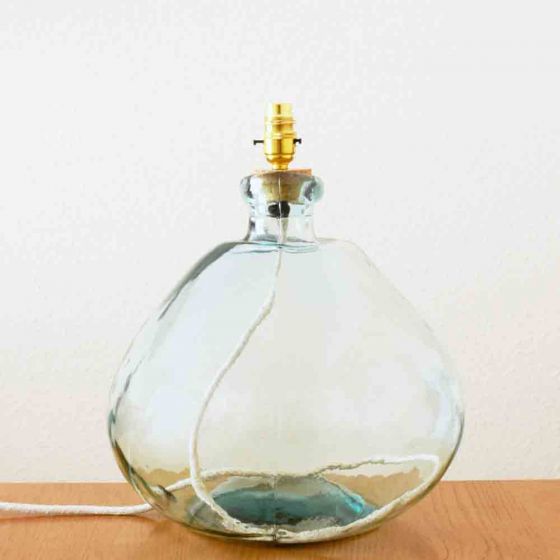 39 Cm Recycled Glass Lamp Base, Glass Bottle Table Lamp
