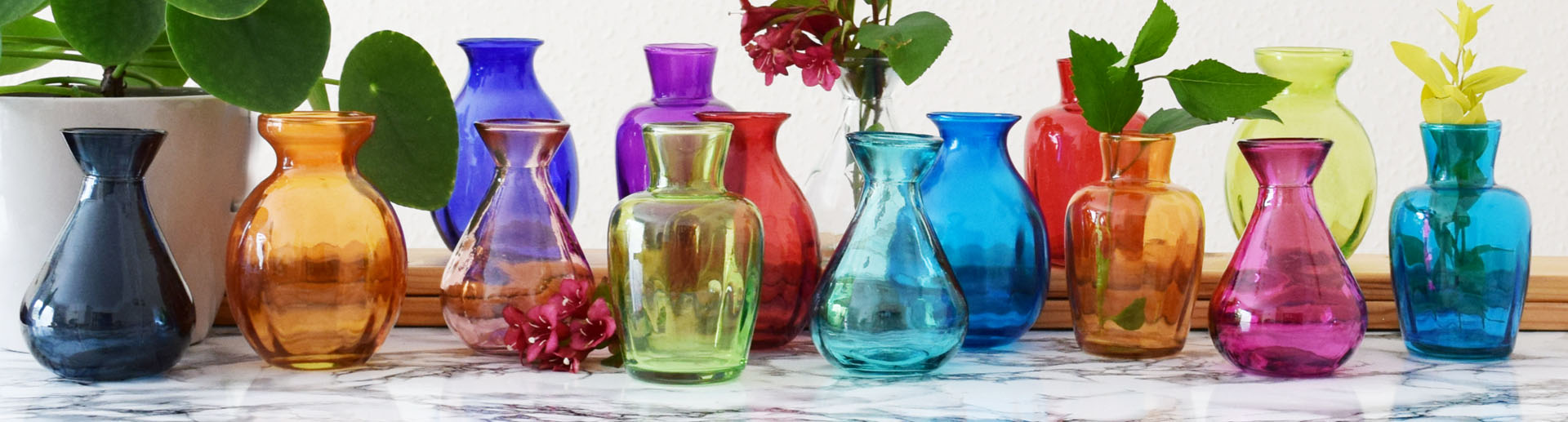Recycled Glass Bud Vases 