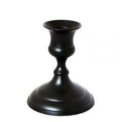 Grehom Brass Candlestick - Nice & Simple (Black); 8 cm Candle Holder