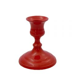 Grehom Brass Candlestick - Nice & Simple (Red); 8 cm Candle Holder