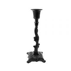 Grehom Brass Candlestick- Black Spiral Antique; 18 cm Candle Holder