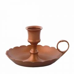 Grehom Brass Candlestick - Copper Mantelpiece (Large); 6 cm Candle Holder