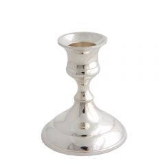 Grehom Brass Candlestick - Nice & Simple (Silver); 8 cm Candle Holder