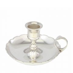 Grehom Brass Candlestick - Silver Mantelpiece (Large); 6 cm Candle Holder