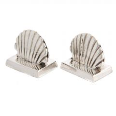 Grehom Place Card Holder - Sea Shell (Silver); Brass Card Holder