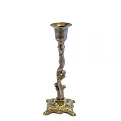 Grehom Brass Candlestick- Spiral Antique; 18 cm Candle Holder