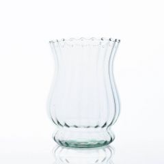 Grehom Recycled Glass Hurricane Lamp (19 cm) - Pleats
