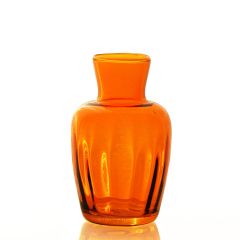 Grehom Recycled Glass Bud Vase - Pleats (Orange); 11cm Vase