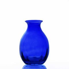 Grehom Recycled Glass Bud Vase - Olpe (Cobalt Blue); 11cm Vase