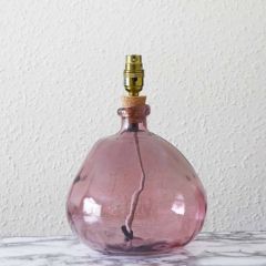 Grehom Table Lamp Base- Bubble (Blush); 32 cm Recycled Glass Lamp Base
