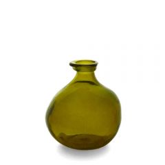 Grehom Recycled Glass Vase (Set of 6) - Bubble (Olive Green); 18 cm Vase